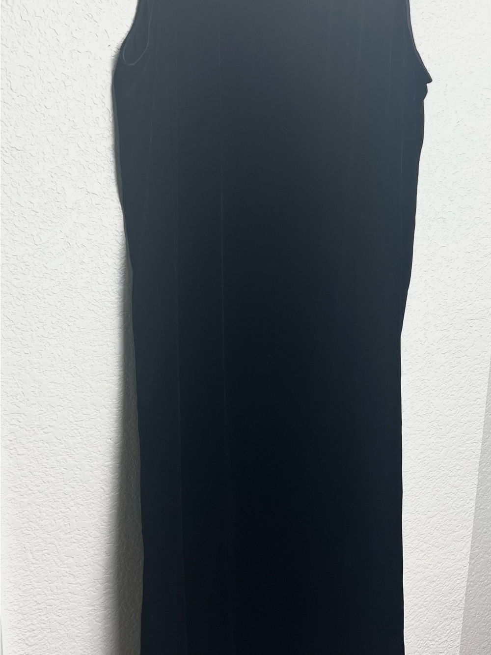 Eileen Fisher Velvet Dress XL Black Silk Blend Sleeveless A-Line Midi Minimalist - Picture 6 of 10